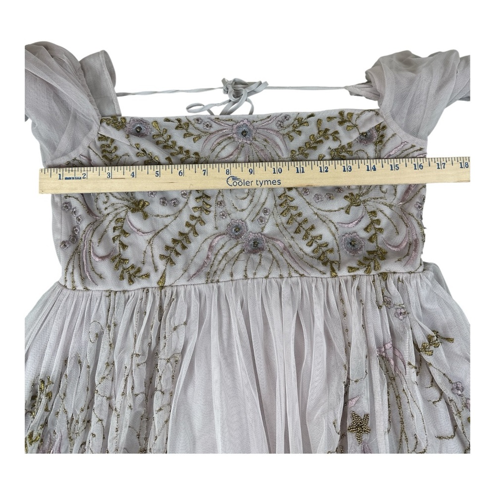 Anthropologie Dusty Lavender Embroidered Maxi Dress - Picture 11 of 12